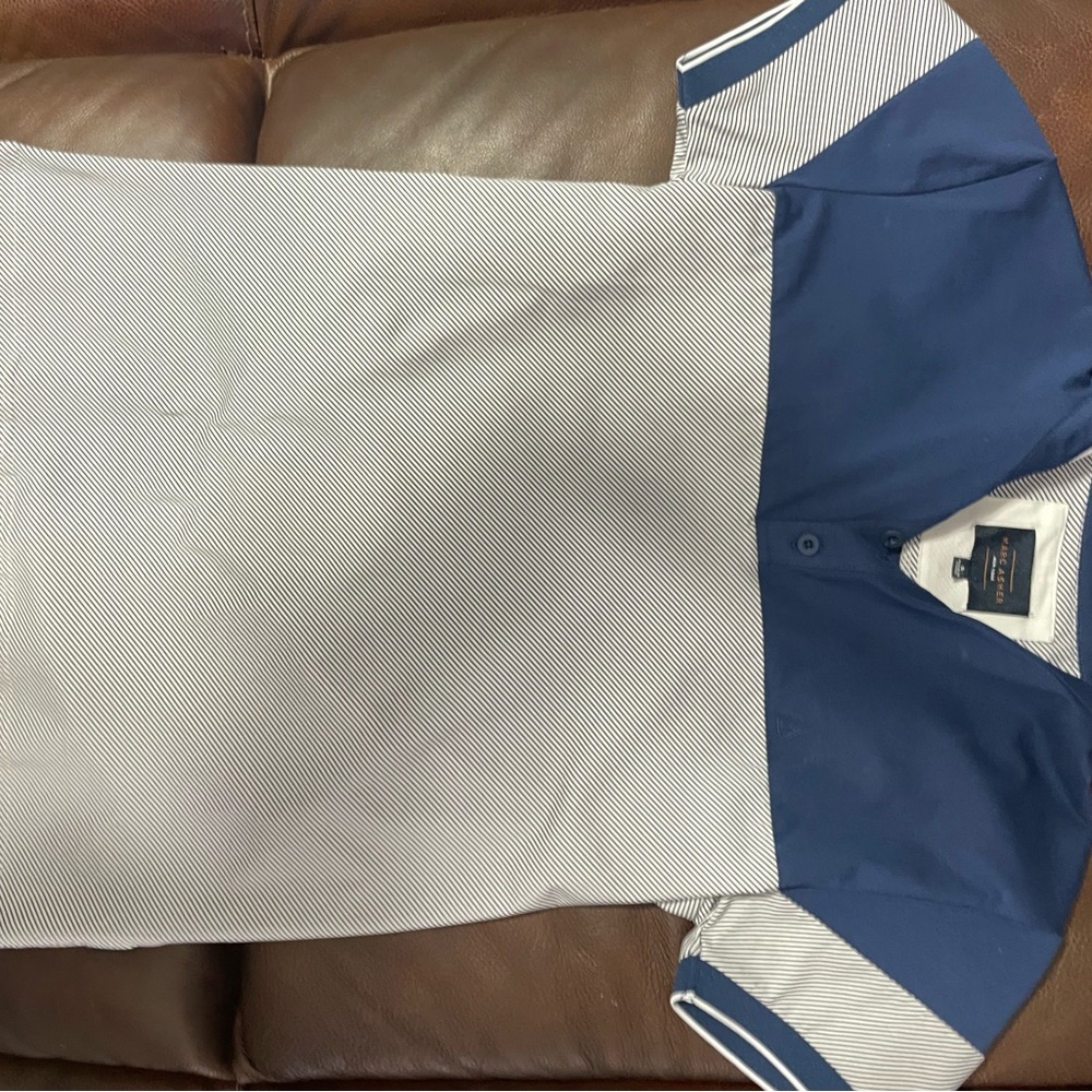 Three pullovers two size youth (18-20)dark blue with stripes size mens small.